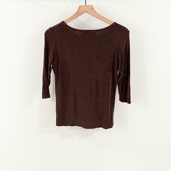 Double D Ranch 3/4 Sleeve Top Brown Size XS - Picture 6 of 6